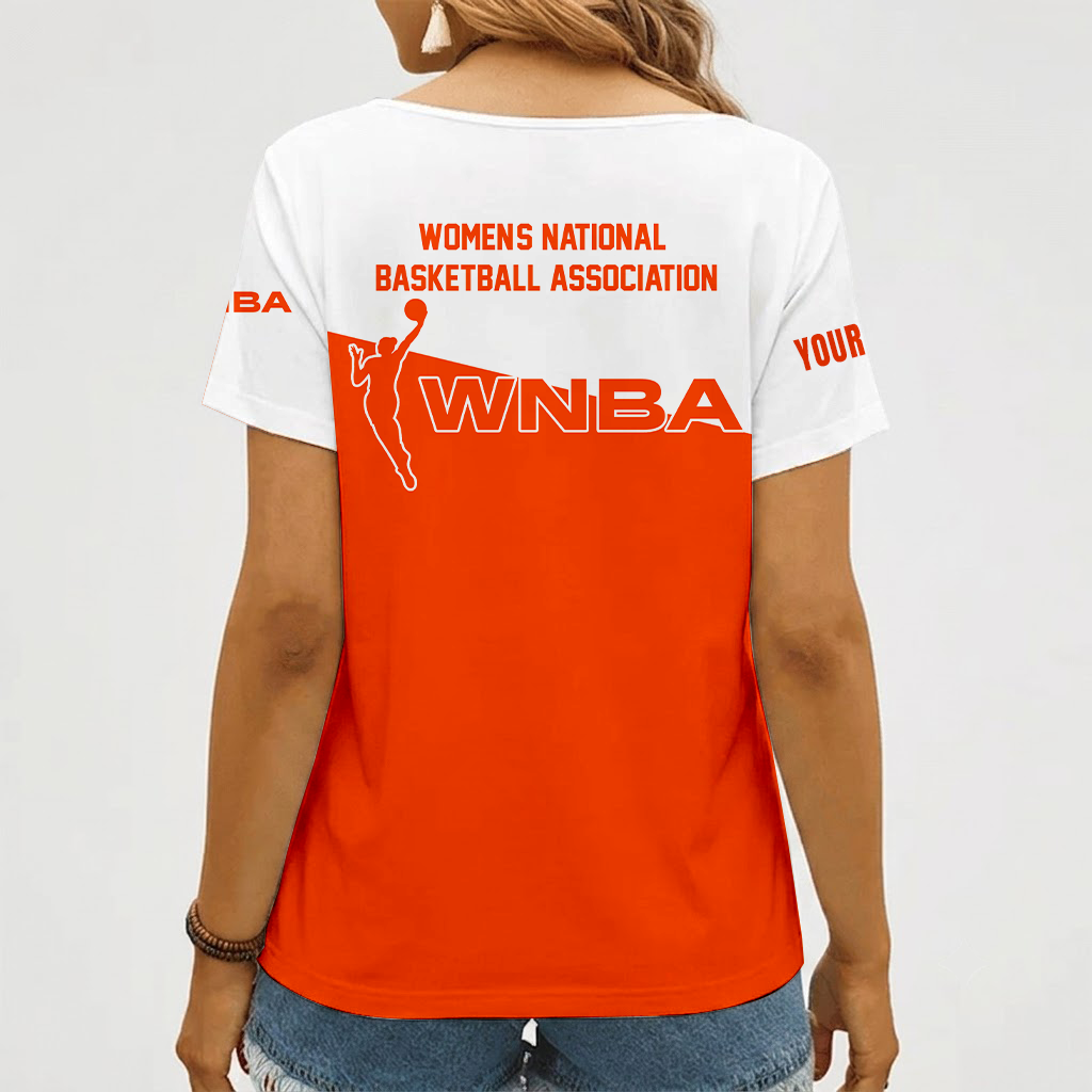 [FAN FAVORITE] NEW CUSTOMIZED WNBA16 WOMEN'S NATIONAL BASKETBALL ASSOCIATION V-NECK FEMALE SHIRT