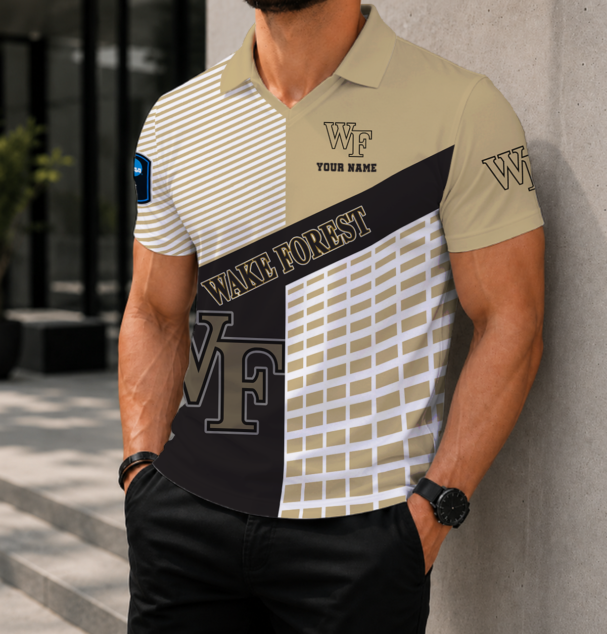 LIMITED EDITION - NEW CUSTOMIZED NCAA CFH16 WFD WAKE FOREST DEMON DEACONS POLO SHIRT