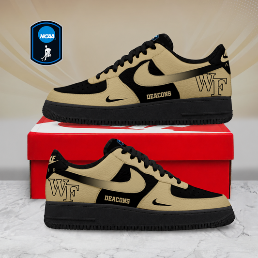 LIMITED EDITION - NEW CUSTOMIZED NCAA CFH16 WFD WAKE FOREST DEMON DEACONS AF1 SHOES