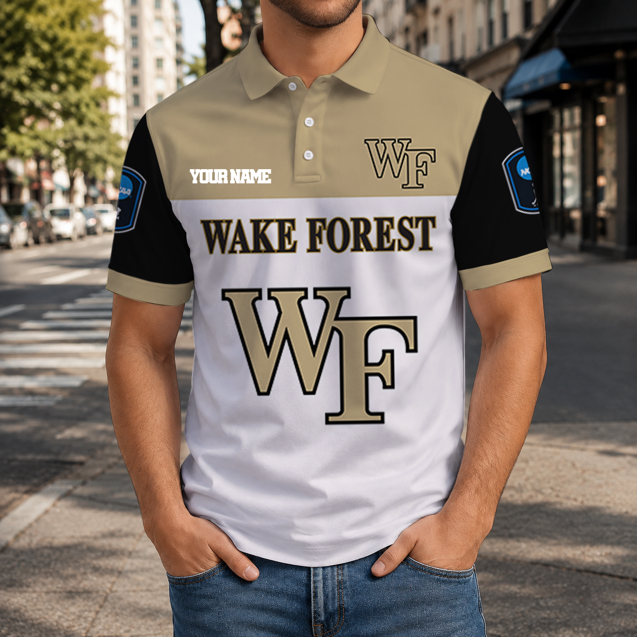 EXCLUSIVE EDITION - NEW CUSTOMIZED NCAA CFH16 WFD WAKE FOREST DEMON DEACONS POLO SHIRT, ZIP POLO SHIRT & T-SHIRTS