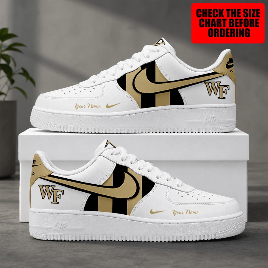 [FAN FAVORITE] NEW CUSTOMIZED NCAA CFH16 WFD WAKE FOREST DEMON DEACONS AF1 SHOES