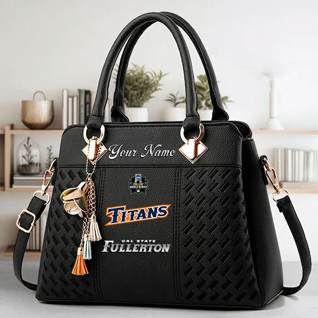 LIMITED EDITION - NEW CUSTOMIZED NCAA CWS16 CFT CAL STATE FULLERTON TITANS ZIP HANDBAG MULTICOLOR