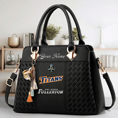 LIMITED EDITION - NEW CUSTOMIZED NCAA CWS16 CFT CAL STATE FULLERTON TITANS ZIP HANDBAG MULTICOLOR