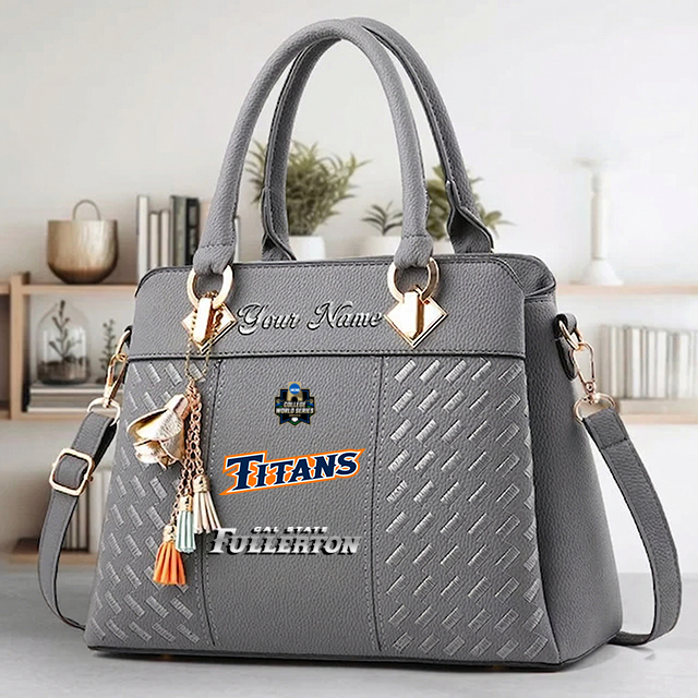 LIMITED EDITION - NEW CUSTOMIZED NCAA CWS16 CFT CAL STATE FULLERTON TITANS ZIP HANDBAG MULTICOLOR