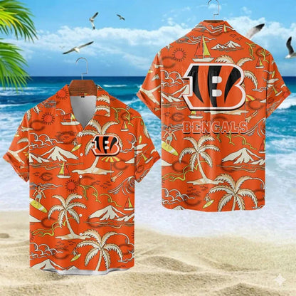 VIRAL EDITION  - NEW CUSTOMIZED NFL16 CCB CINCINNATI BENGALS UNISEX INDEPENDENCE DAY HAWAIIAN SHIRT & SHORTS SET