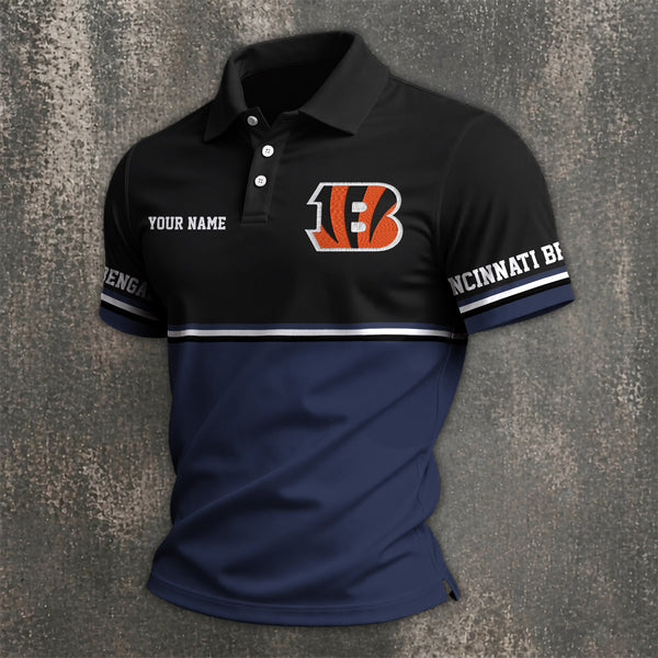 [SPECIAL OFFER] NEW CUSTOMIZED NFL16 CCB CINCINNATI BENGALS POLO SHIRT