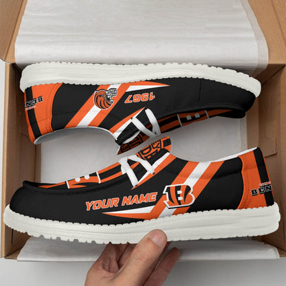[SPECIAL OFFER] NEW CUSTOMIZED NFL16 CCB CINCINNATI BENGALS LOAFER SHOES