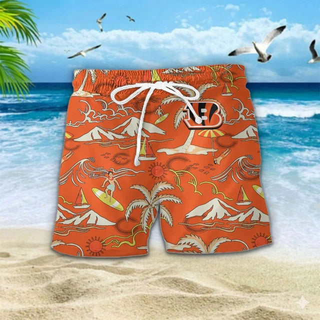 VIRAL EDITION  - NEW CUSTOMIZED NFL16 CCB CINCINNATI BENGALS UNISEX INDEPENDENCE DAY HAWAIIAN SHIRT & SHORTS SET