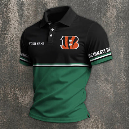 [SPECIAL OFFER] NEW CUSTOMIZED NFL16 CCB CINCINNATI BENGALS POLO SHIRT