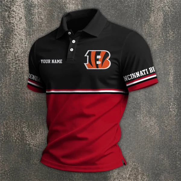 [SPECIAL OFFER] NEW CUSTOMIZED NFL16 CCB CINCINNATI BENGALS POLO SHIRT