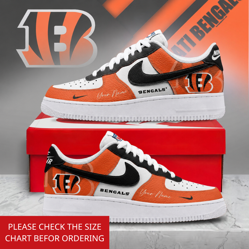 LIMITED EDITION - NEW CUSTOMIZED NFL16 CCB CINCINNATI BENGALS AF1 SHOES
