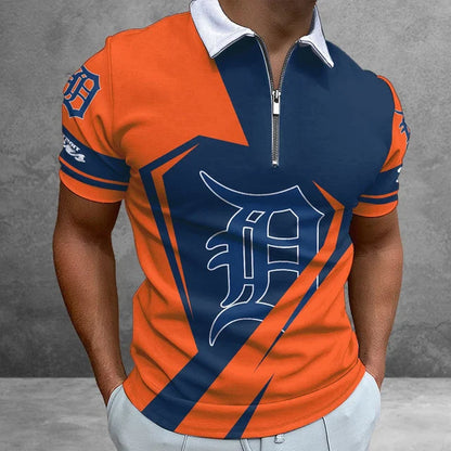 [FLASH SALE] NEW CUSTOMIZED MLB16 DTS DETROIT TIGERS ZIP POLO SHIRT