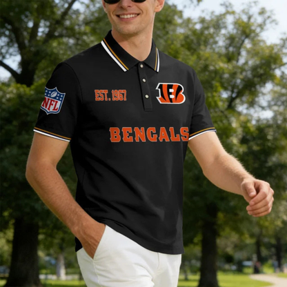 [SPECIAL OFFER] NEW CUSTOMIZED NFL16 CCB CINCINNATI BENGALS POLO SHIRT