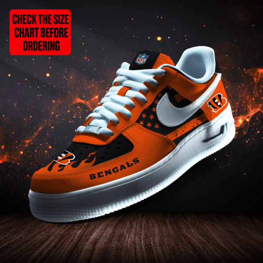 LIMITED EDITION - NEW CUSTOMIZED NFL16 CCB CINCINNATI BENGALS AF1 SNEAKERS