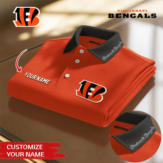LIMITED EDITION - NEW CUSTOMIZED NFL16 CCB CINCINNATI BENGALS POLO SHIRT