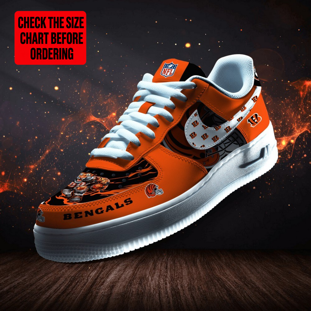 LIMITED EDITION - NEW CUSTOMIZED NFL16 CCB CINCINNATI BENGALS AF1 SHOES