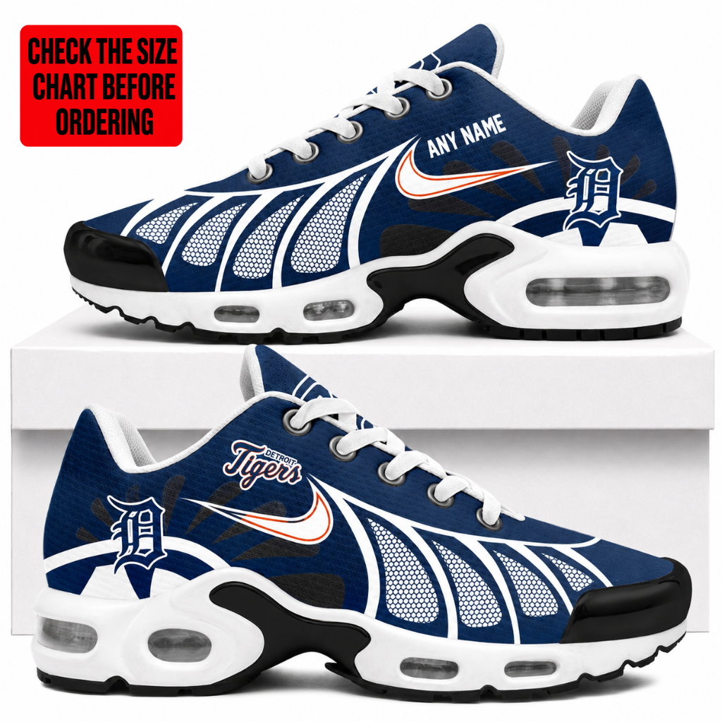 LIMITED EDITION - NEW CUSTOMIZED MLB16 DTS DETROIT TIGERS AIR MAX PLUS SNEAKERS