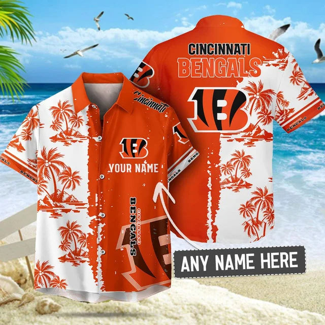 LIMITED EDITION - NEW CUSTOMIZED NFL16 CCB CINCINNATI BENGALS UNISEX HAWAIIAN SHIRT & SHORTS SET