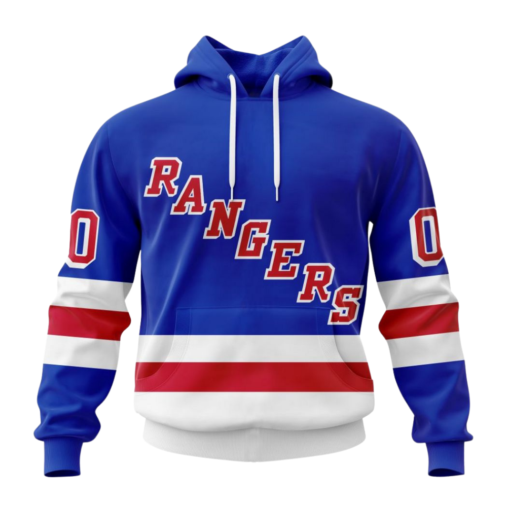 LIMITED EDITION - NEW CUSTOMIZED NHL24 NYR NEW YORK RANGERS COMBO HOODIE & LONGPANTS