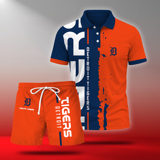 LIMITED EDITION - NEW CUSTOMIZED MLB16 DTS DETROIT TIGERS POLO & SHORT PANTS SET