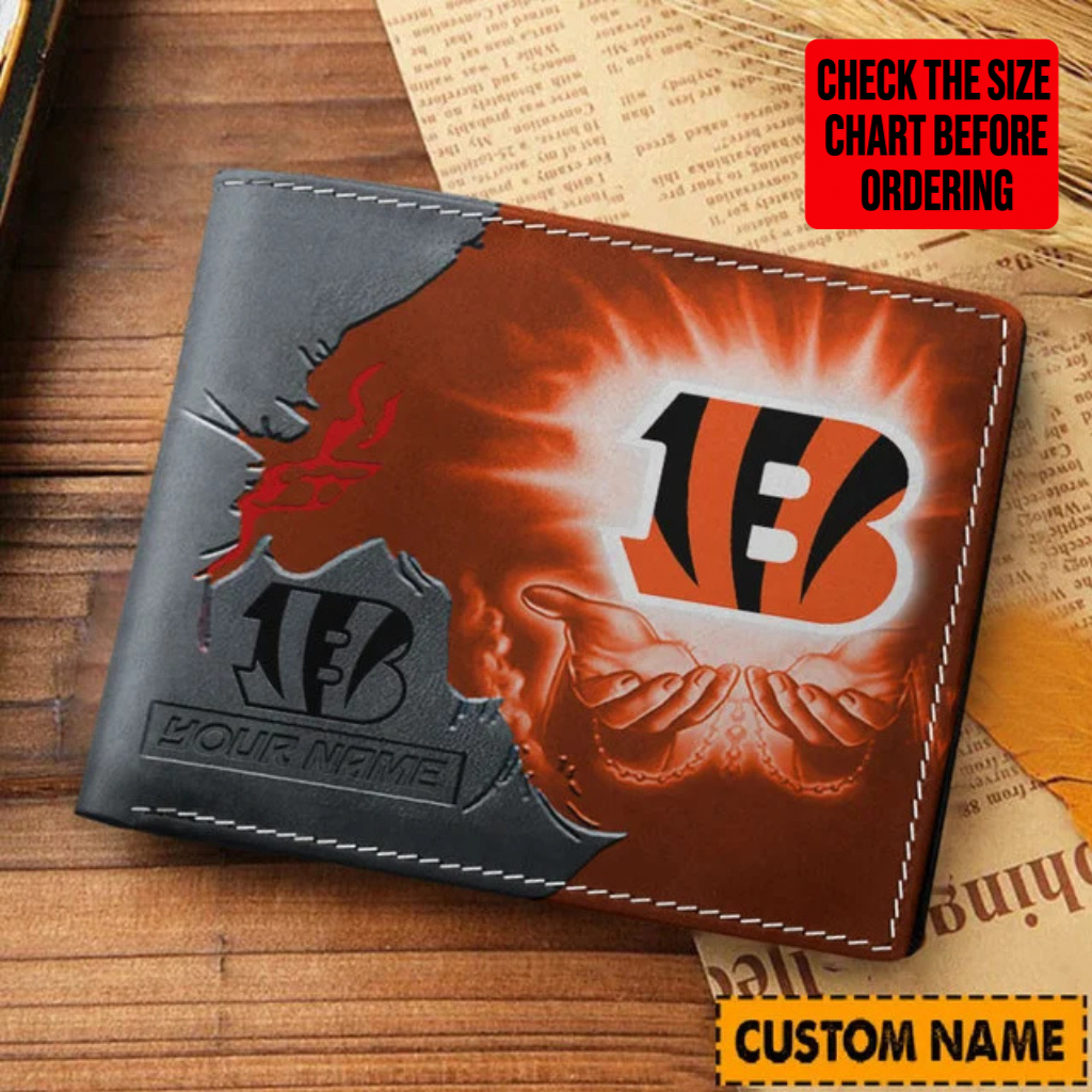 LIMITED EDITION - NEW CUSTOMIZED NFL16 CCB CINCINNATI BENGALS LEATHER WALLET