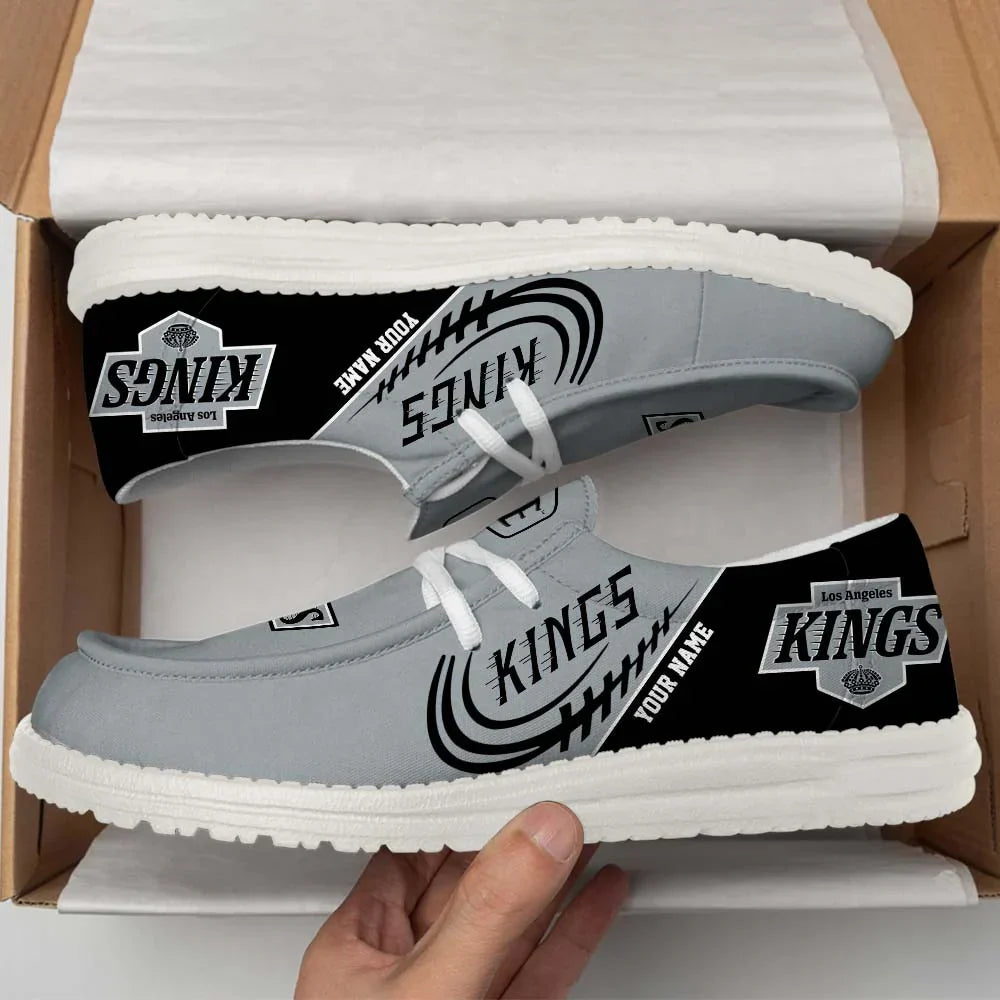 [SUPER SALE] NEW CUSTOMIZED NHL16 LAK LOS ANGELES KINGS PREMIUM LOAFER SHOES