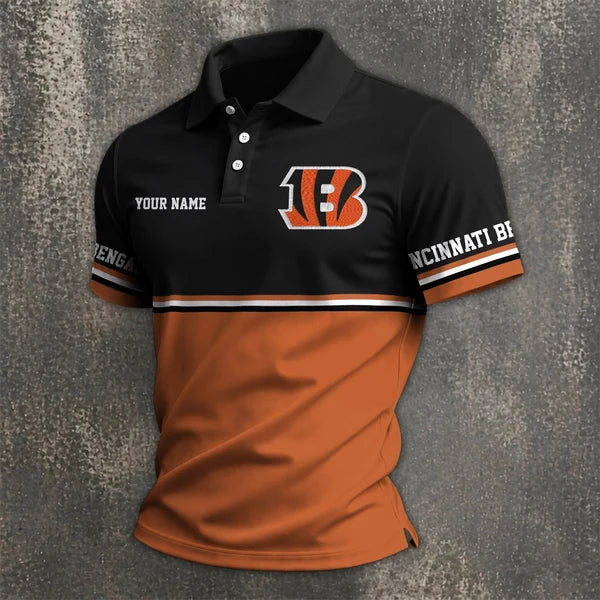 [SPECIAL OFFER] NEW CUSTOMIZED NFL16 CCB CINCINNATI BENGALS POLO SHIRT