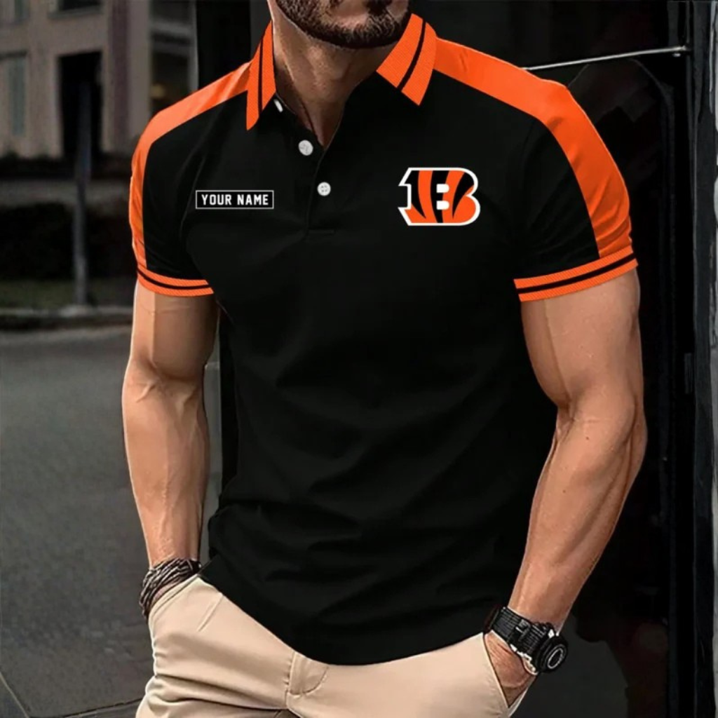 [SPECIAL OFFER] NEW CUSTOMIZED NFL16 CCB CINCINNATI BENGALS POLO SHIRT