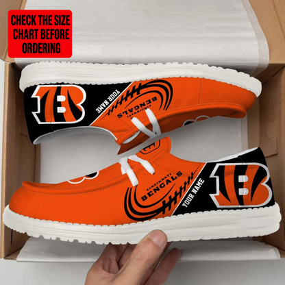 [SPECIAL OFFER] NEW CUSTOMIZED NFL16 CCB CINCINNATI BENGALS LOAFER SHOES