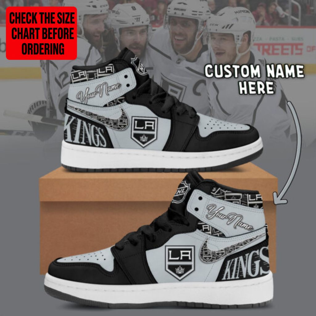 LIMITED EDITION - NEW CUSTOMIZED NHL16 LAK LOS ANGELES KINGS AIR JORDAN SNEAKERS