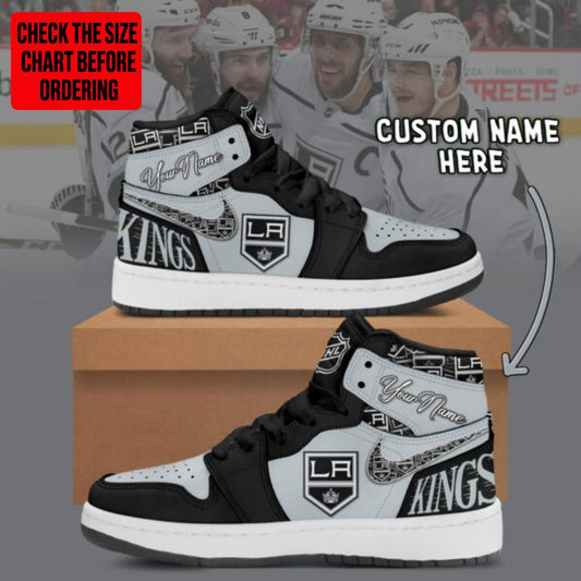 LIMITED EDITION - NEW CUSTOMIZED NHL16 LAK LOS ANGELES KINGS AIR JORDAN SNEAKERS