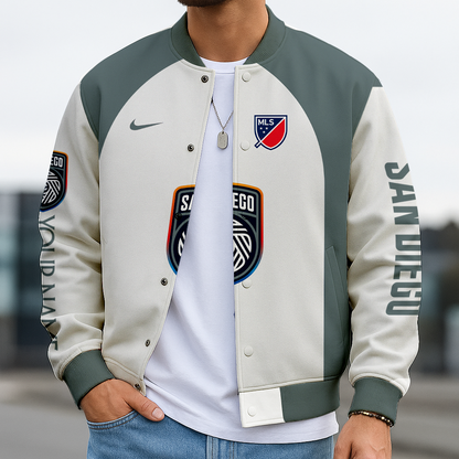LIMITED EDITION - NEW CUSTOMIZED MLS16 SDF SDG FC SATIN VARSITY & BASEBALL JACKET