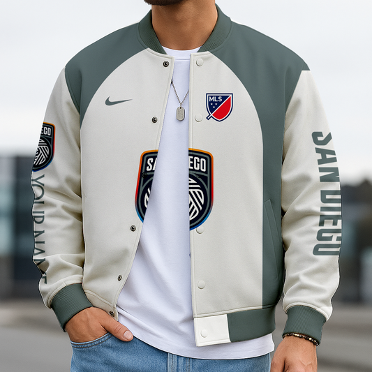 LIMITED EDITION - NEW CUSTOMIZED MLS16 SDF SDG FC SATIN VARSITY & BASEBALL JACKET