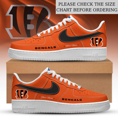 LIMITED EDITION - NEW CUSTOMIZED NFL16 CCB CINCINNATI BENGALS AF1 SHOES