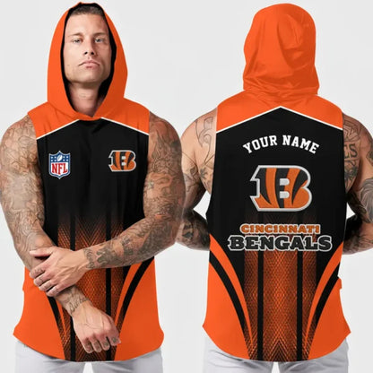 [SPECIAL OFFER] NEW CUSTOMIZED NFL16 CCB CINCINNATI BENGALS HOODED TANK TOP