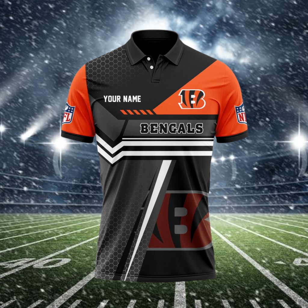 LIMITED EDITION - NEW CUSTOMIZED NFL16 CCB CINCINNATI BENGALS POLO SHIRT