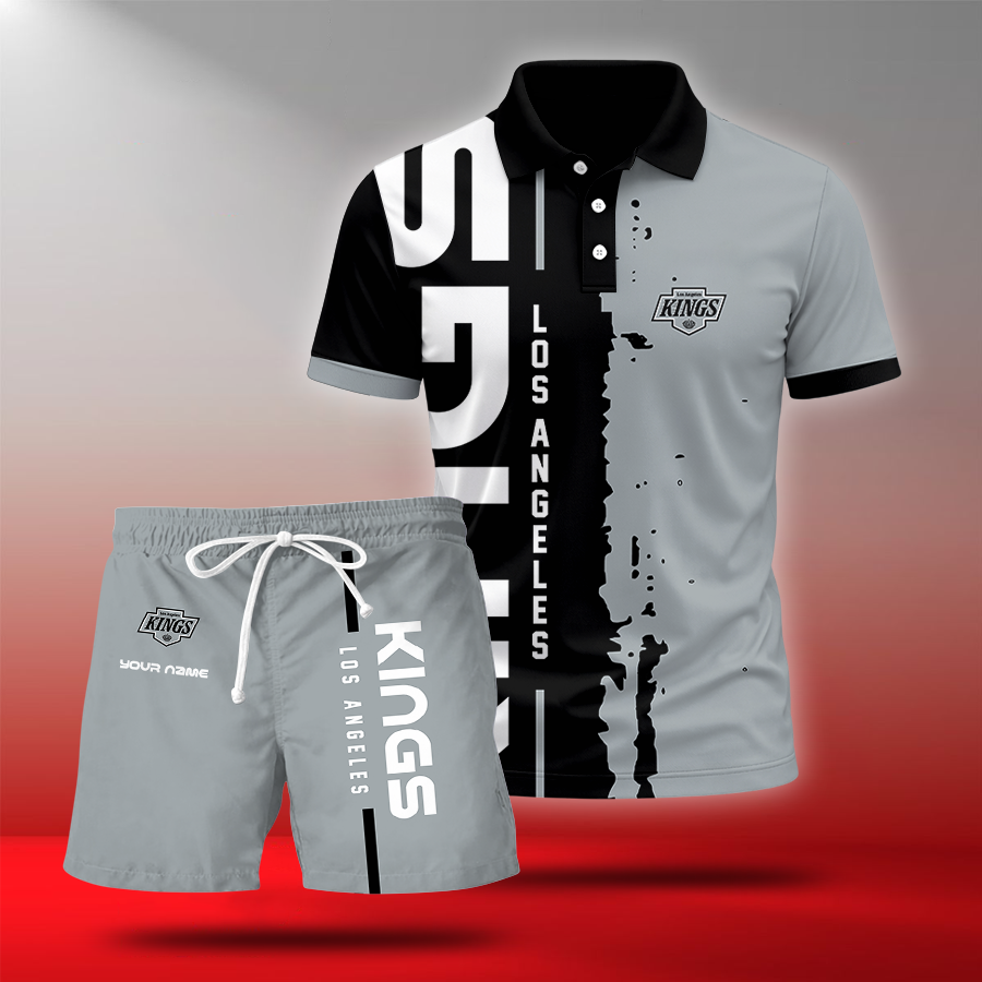 LIMITED EDITION - NEW CUSTOMIZED NHL16 LAK LOS ANGELES KINGS POLO & SHORT PANTS SET