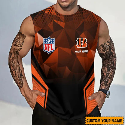 LIMITED EDITION - NEW CUSTOMIZED NFL16 CCB CINCINNATI BENGALS MEN'S GYM SHIRT