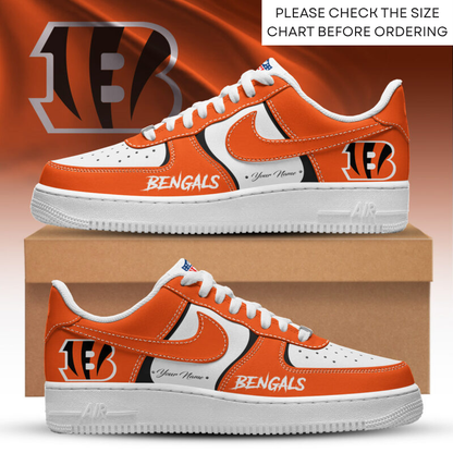 LIMITED EDITION - NEW CUSTOMIZED NFL16 CCB CINCINNATI BENGALS AF1 SHOES