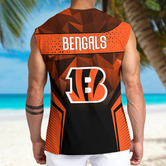 LIMITED EDITION - NEW CUSTOMIZED NFL16 CCB CINCINNATI BENGALS MEN'S GYM SHIRT