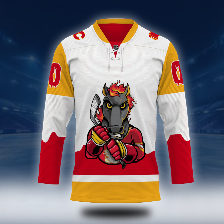 LIMITED EDITION - NEW CUSTOMIZED NHL17 CGF CALGARY FLAMES UNISEX HOCKEY JERSEY