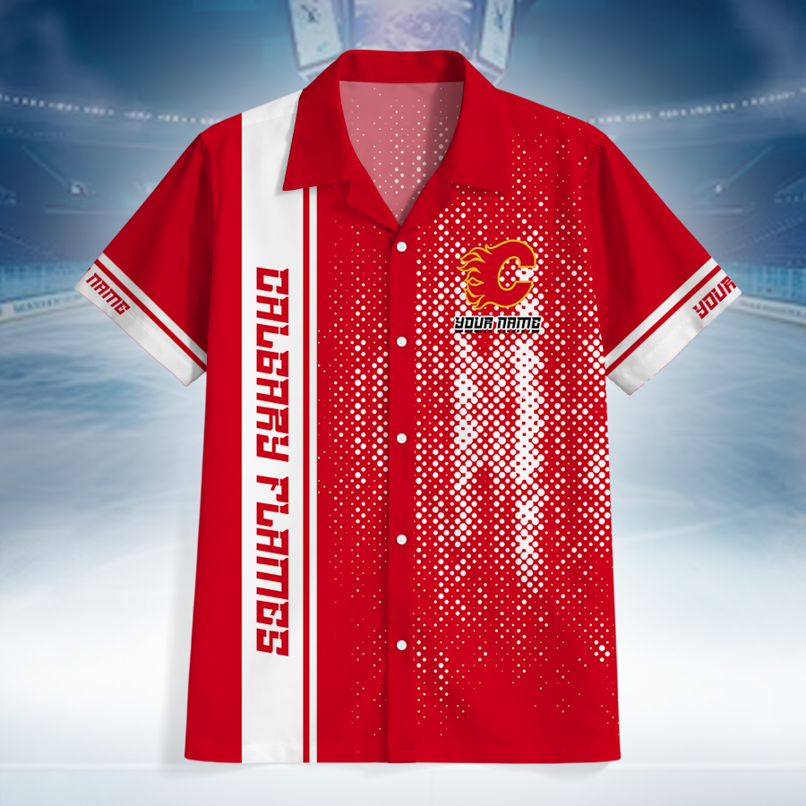 LIMITED EDITION - NEW CUSTOMIZED NHL17 CGF CALGARY FLAMES UNISEX HAWAIIAN SHIRT