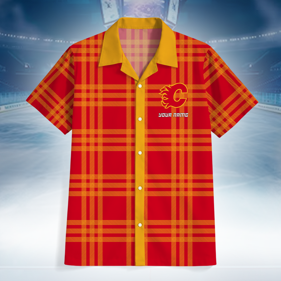 LIMITED EDITION - NEW CUSTOMIZED NHL17 CGF CALGARY FLAMES UNISEX HAWAIIAN SHIRT
