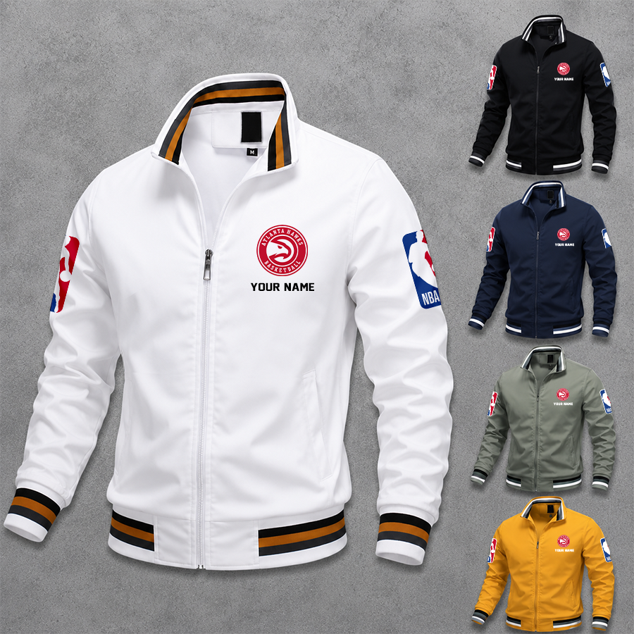 [HOT DEAL] NEW CUSTOMIZED NBA17 AHA ATLANTA HAWKS MULTICOLOR MEN'S CASUAL JACKET