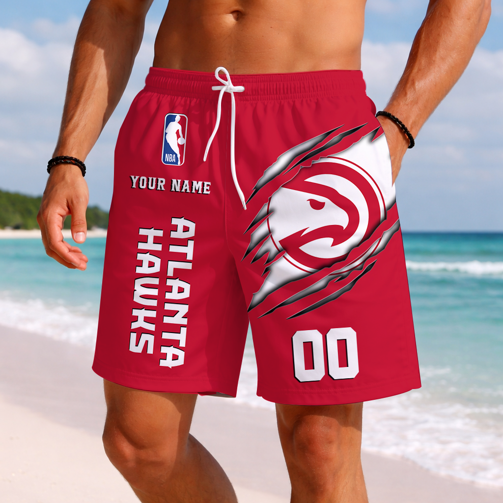 LIMITED EDITION - NEW CUSTOMIZED NBA17 AHA ATLANTA HAWKS SHORT PANTS