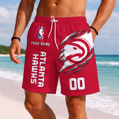 LIMITED EDITION - NEW CUSTOMIZED NBA17 AHA ATLANTA HAWKS SHORT PANTS
