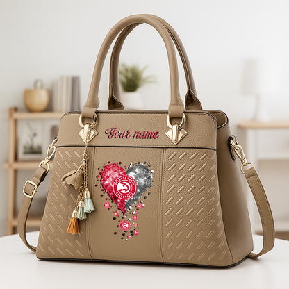 LIMITED EDITION - NEW CUSTOMIZED NBA17 AHA ATLANTA HAWKS ZIP HANDBAG MULTICOLOR