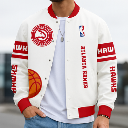 LIMITED EDITION - NEW CUSTOMIZED NBA17 AH ATLANTA HAWKS BASEBALL JACKET