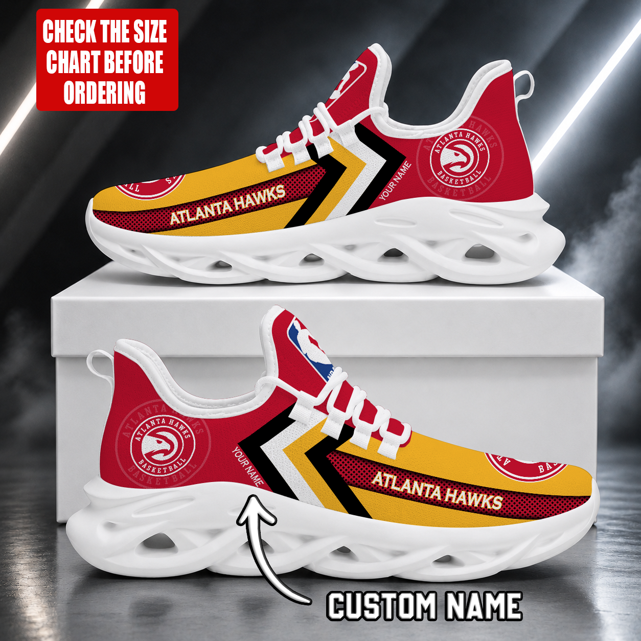 FINAL SALE - NEW CUSTOMIZED NBA17 AHA ATLANTA HAWKS MAX SOUL SHOES