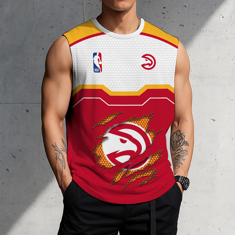 LIMITED EDITION - NEW CUSTOMIZED NBA17 AHA ATLANTA HAWKS MEN'S TANK TOP